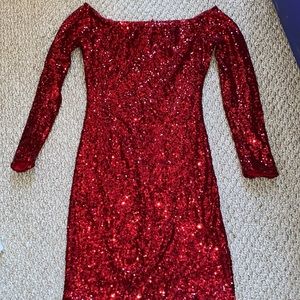 Red Sequins Dress